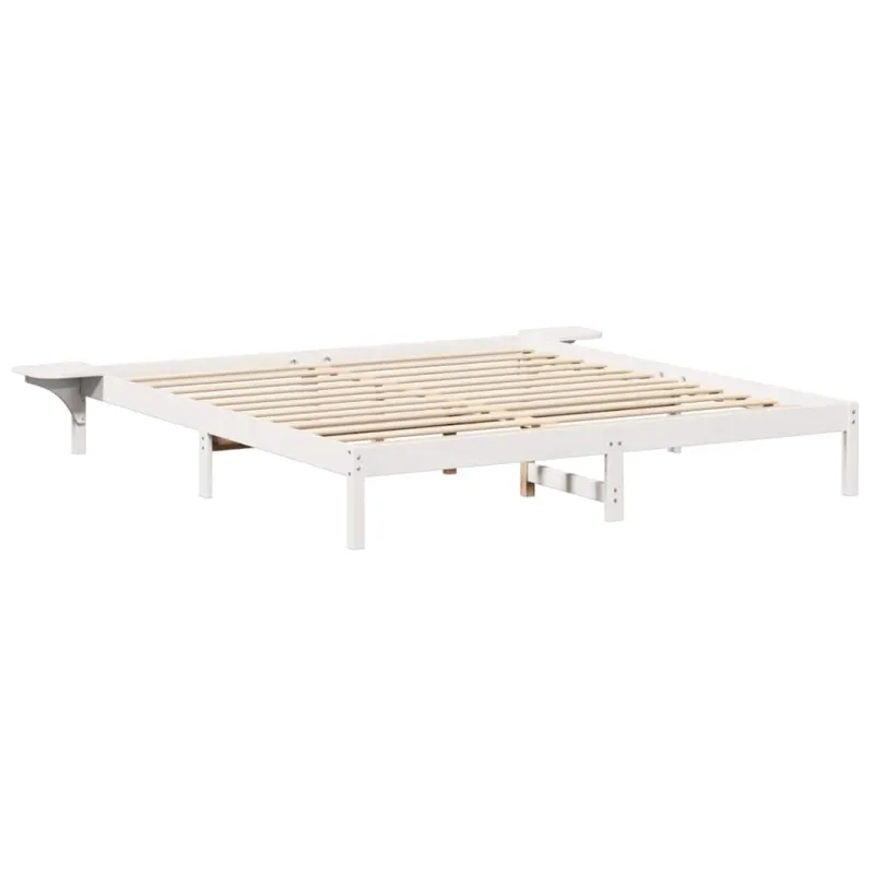 Lovos rėmas Balta 180 x 200 cm Kietos pušies mediena