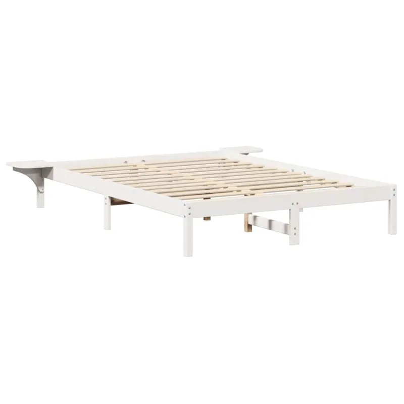 Lovos rėmas Balta 150 x 200 cm Kietos pušies mediena