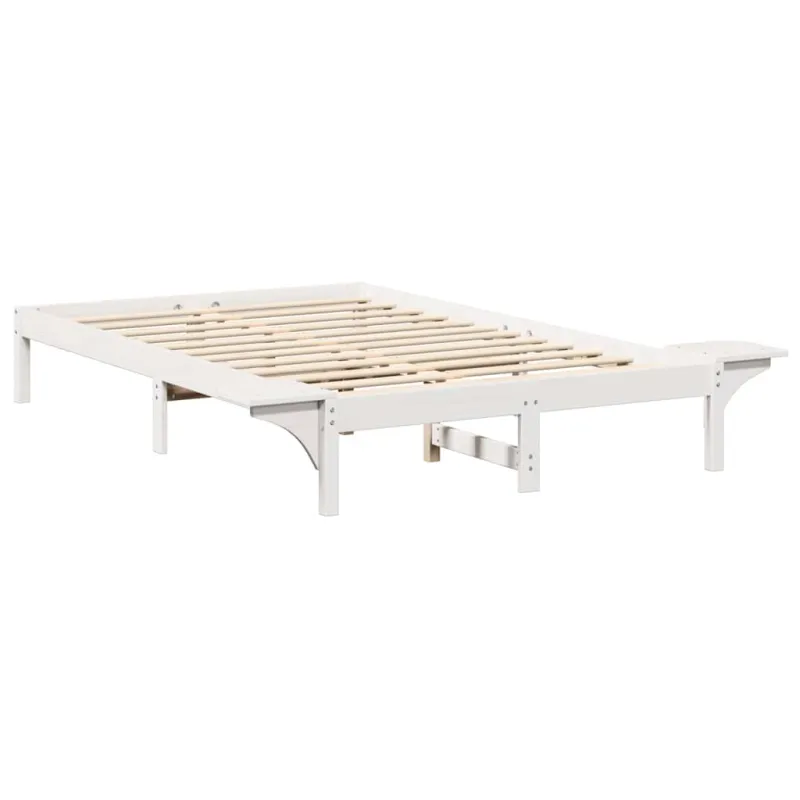 Lovos rėmas Balta 120 x 200 cm Kietos pušies mediena