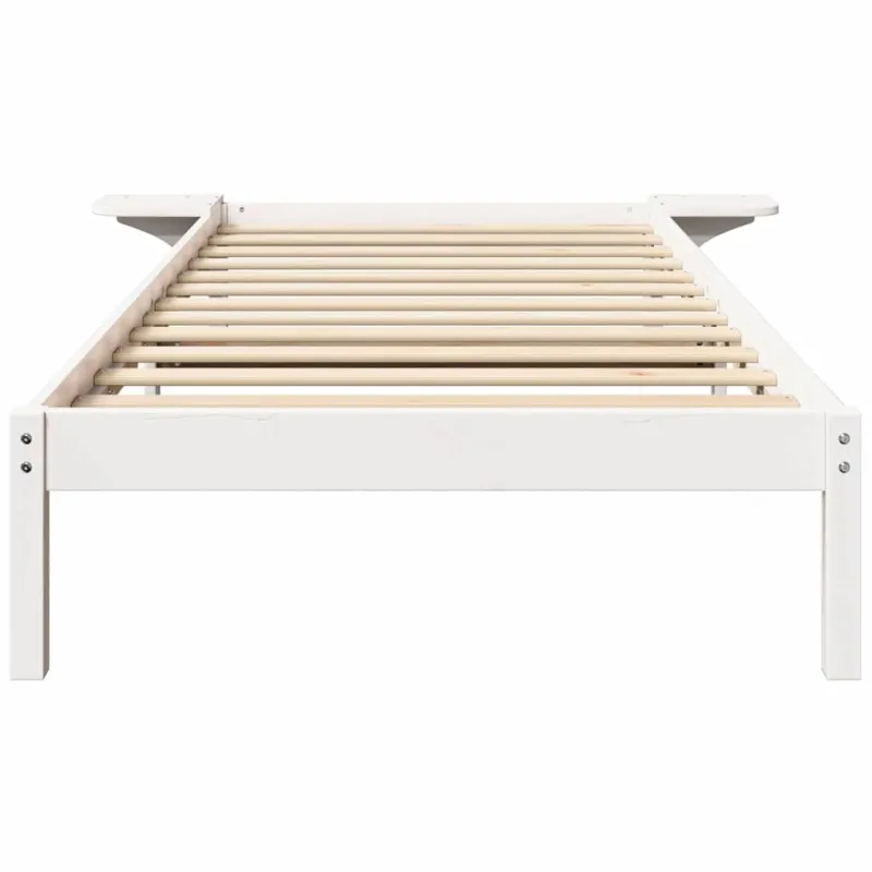 Lovos rėmas Balta 90 x 200 cm Kietos pušies mediena