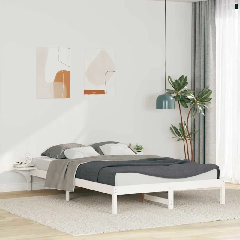 Lovos rėmas su šoninėmis stalelėmis Balta 140 x 210 cm