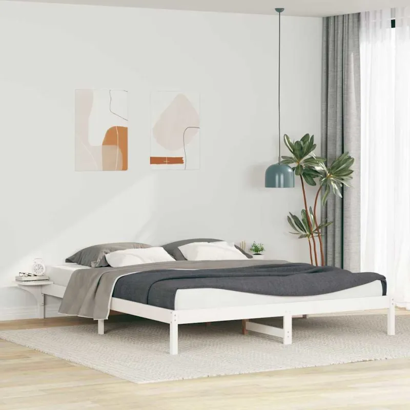 Lovos rėmas su šoninėmis stalelėmis Balta 180 x 210 cm