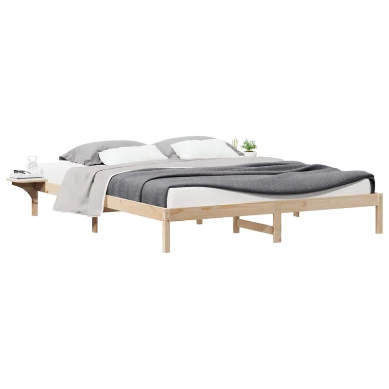 Lovos rėmas su šoninėmis stalelėmis Natūrali 200 x 210 cm