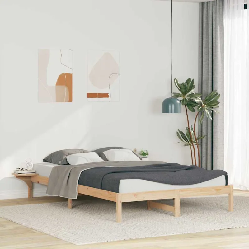 Lovos rėmas su šoninėmis stalelėmis Natūrali 140 x 220 cm