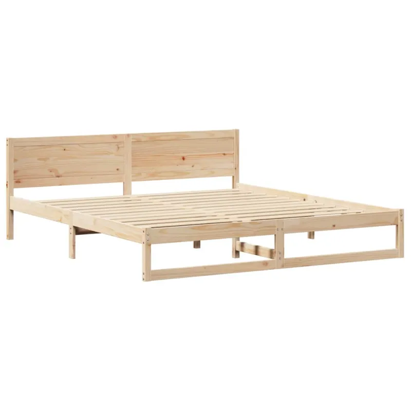 Lovos rėmas Natūrali 200 x 200 cm Kietos pušies mediena