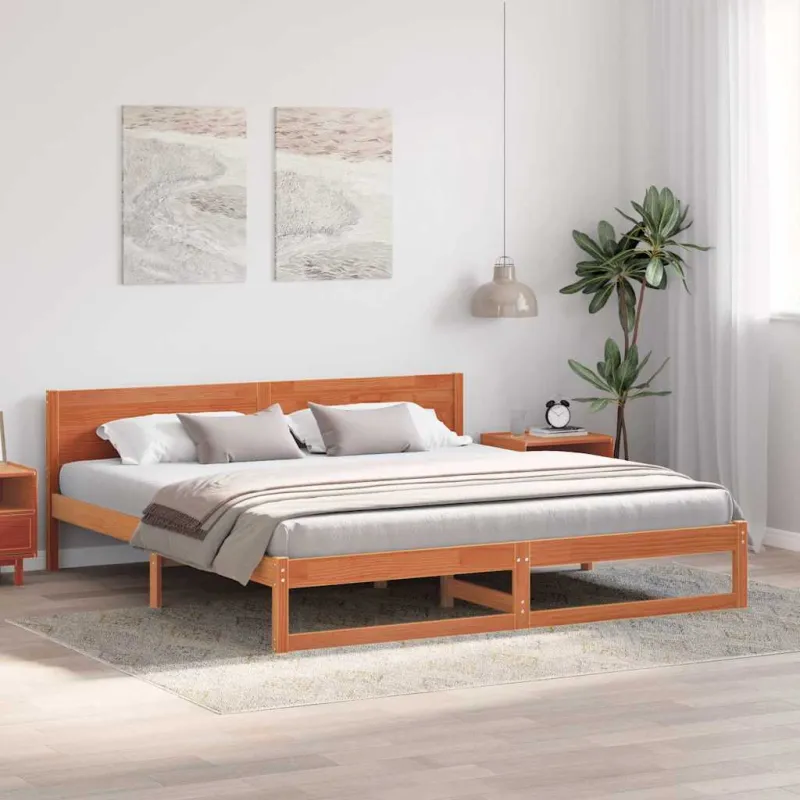 Lovos rėmas Vaško ruda 200 x 200 cm Kietos pušies mediena