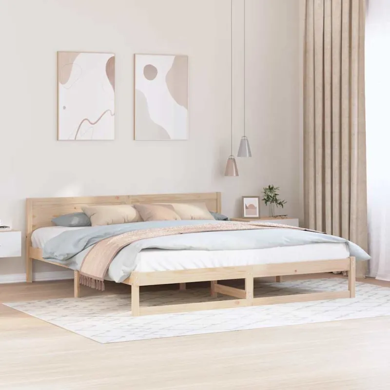 Lovos rėmas Natūrali 180 x 200 cm Kietos pušies mediena