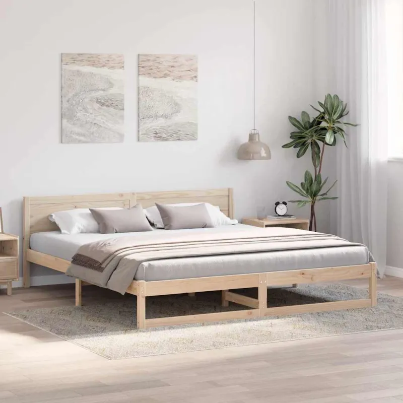 Lovos rėmas Natūrali 180 x 200 cm Kietos pušies mediena