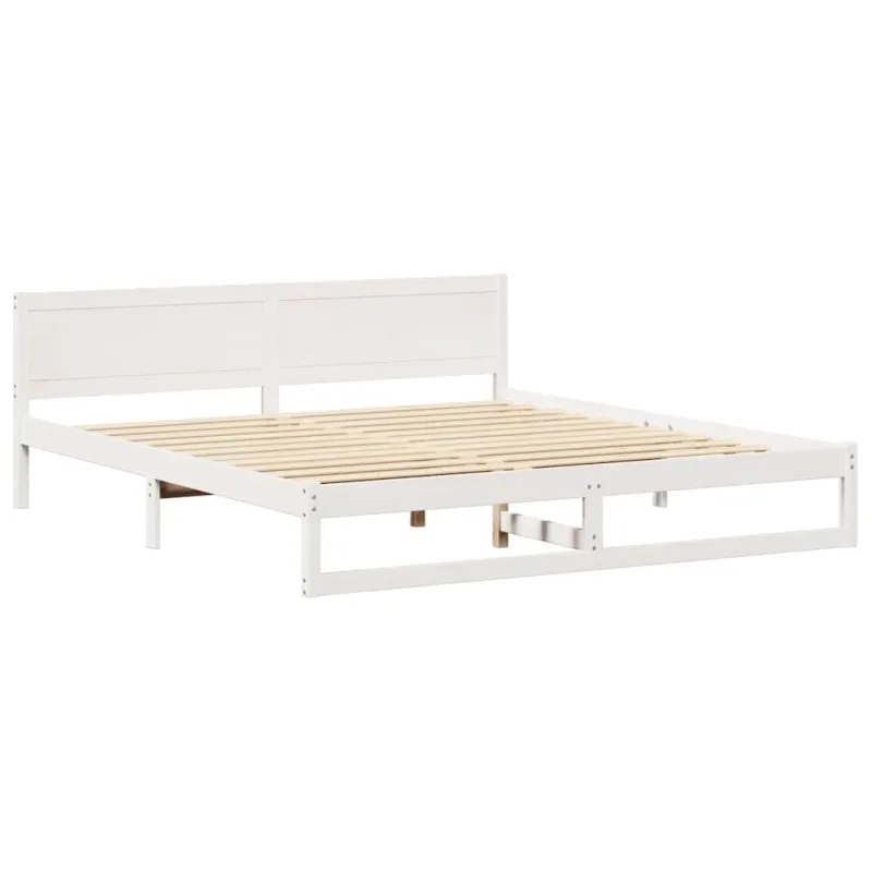 Lovos rėmas Balta 180 x 200 cm Kietos pušies mediena