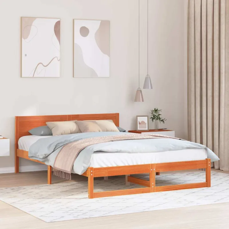 Lovos rėmas Vaško ruda 160 x 200 cm Kietos pušies mediena