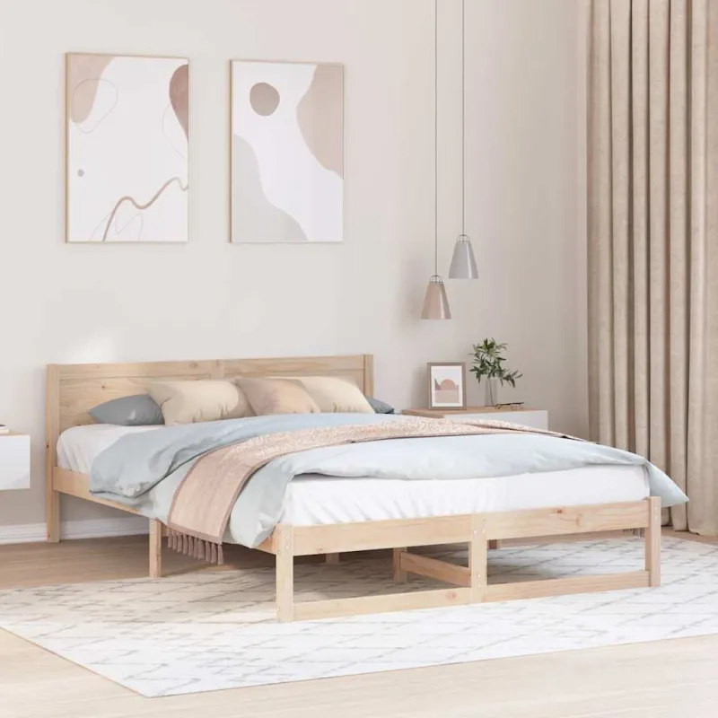 Lovos rėmas Natūrali 140 x 200 cm Kietos pušies mediena