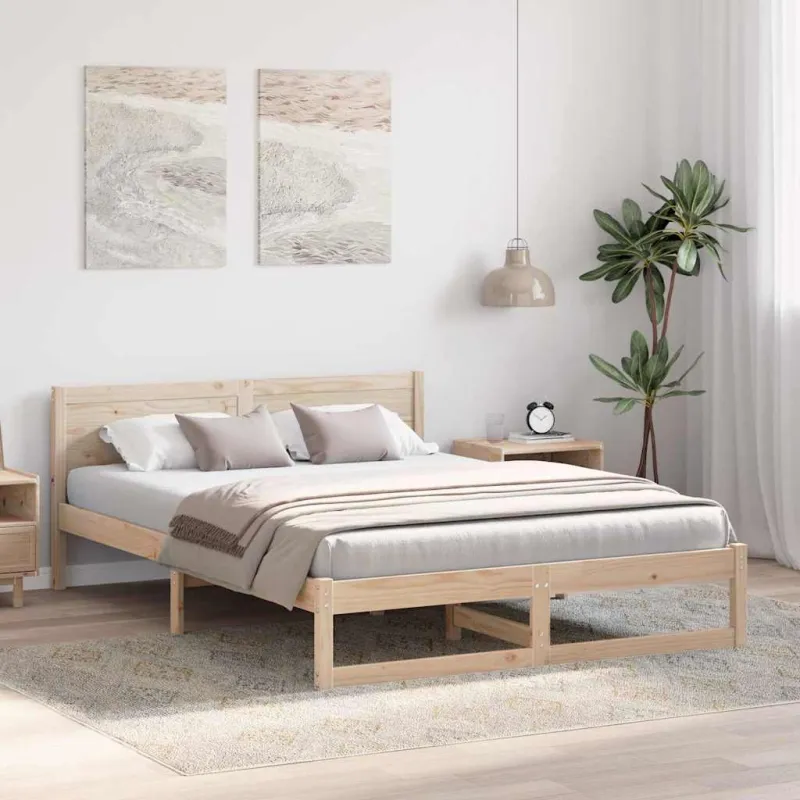 Lovos rėmas Natūrali 140 x 200 cm Kietos pušies mediena