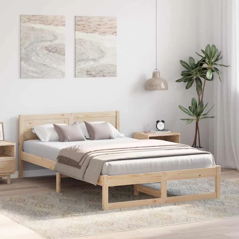 Lovos rėmas Natūrali 140 x 190 cm Kietos pušies mediena