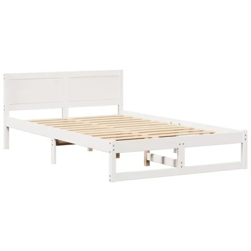Lovos rėmas Balta 140 x 190 cm Kietos pušies mediena
