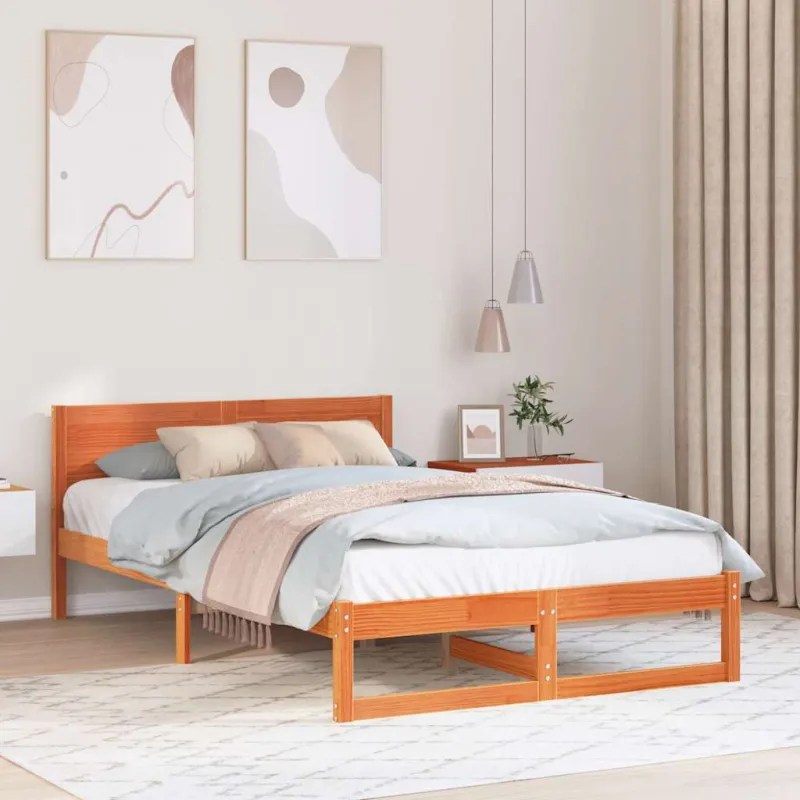 Lovos rėmas Vaško ruda 135 x 190 cm Kietos pušies mediena