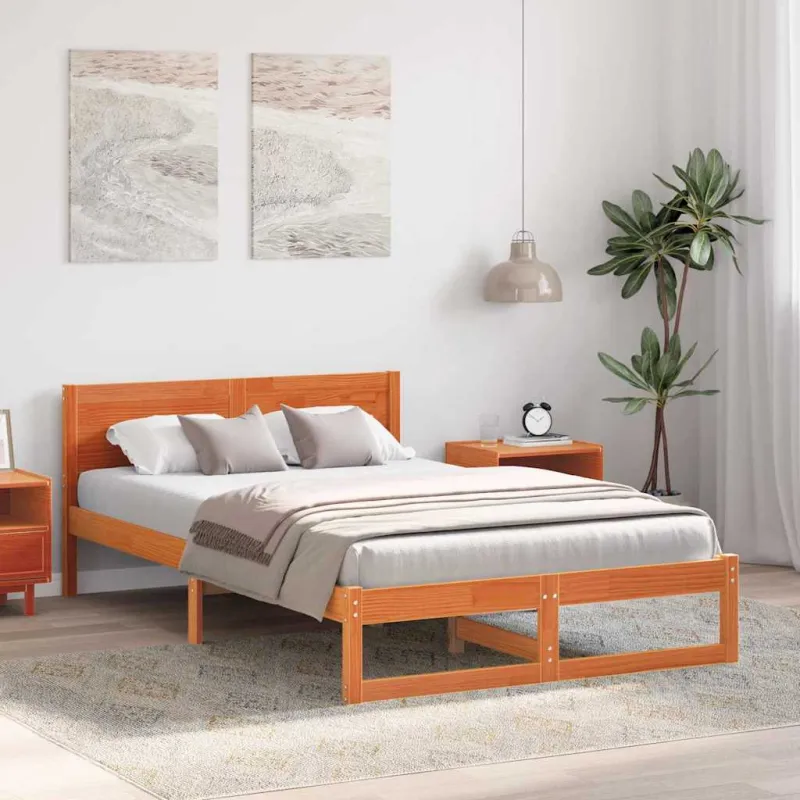 Lovos rėmas Vaško ruda 135 x 190 cm Kietos pušies mediena
