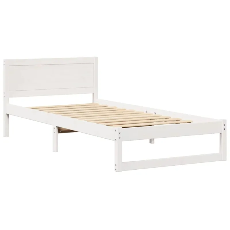 Lovos rėmas Balta 100 x 200 cm Kietos pušies mediena