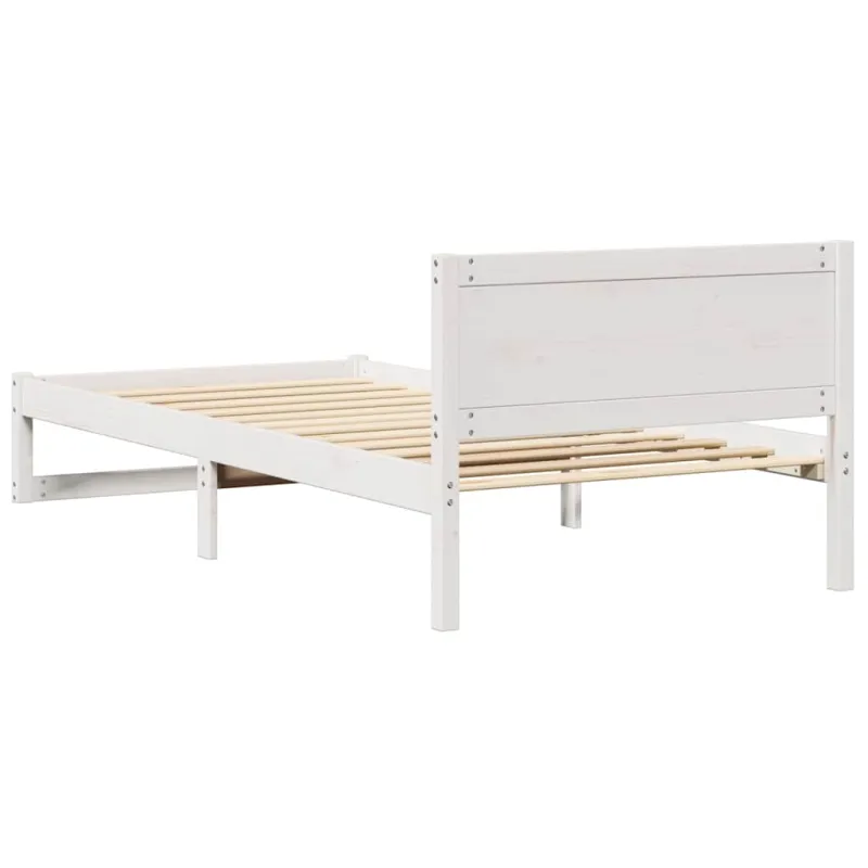 Lovos rėmas Balta 100 x 200 cm Kietos pušies mediena