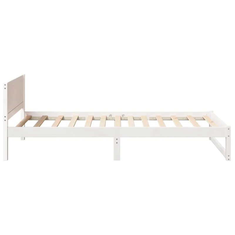 Lovos rėmas Balta 75 x 190 cm Kietos pušies mediena