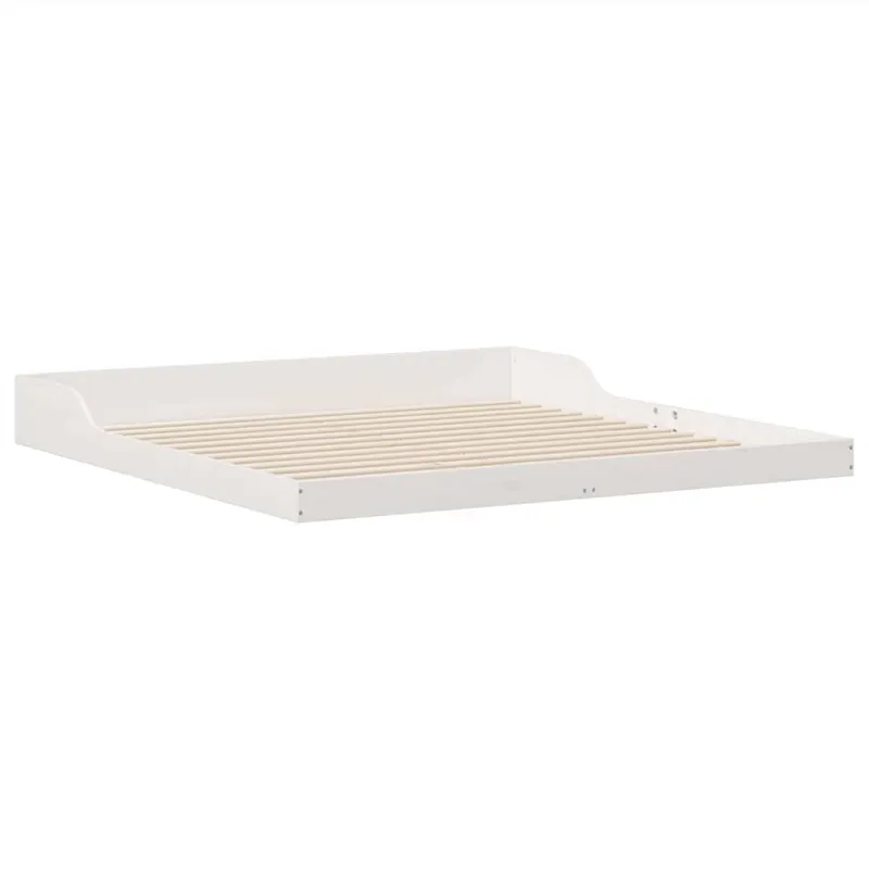 Lovos rėmas Balta 200 x 200 cm Kietos pušies mediena
