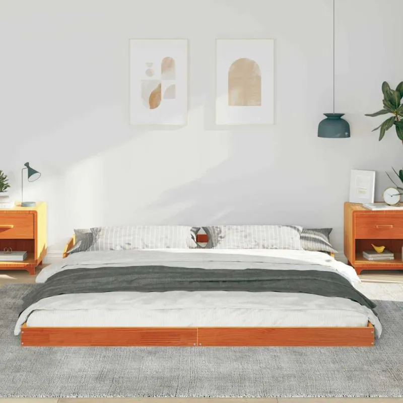 Lovos rėmas Vaško ruda 180 x 200 cm Kietos pušies mediena