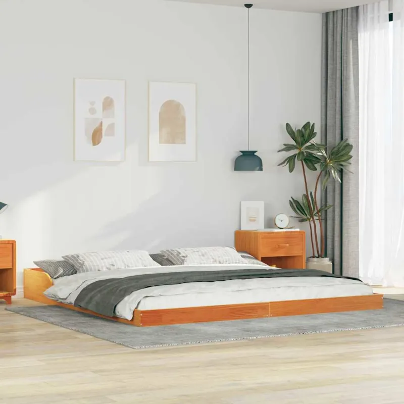 Lovos rėmas Vaško ruda 200 x 210 cm Kietos pušies mediena