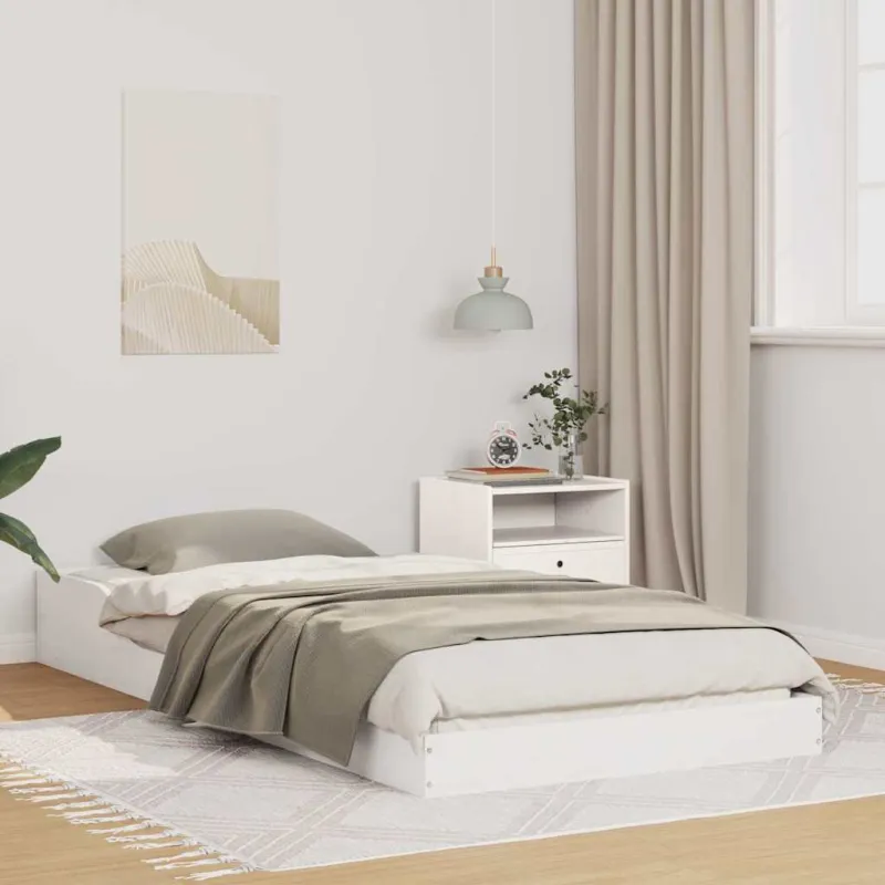 Lovos rėmas Balta 90 x 220 cm Kietos pušies mediena