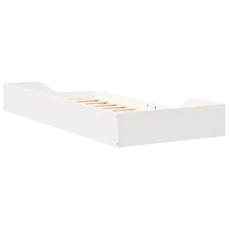 Lovos rėmas Balta 90 x 200 cm Kietos pušies mediena