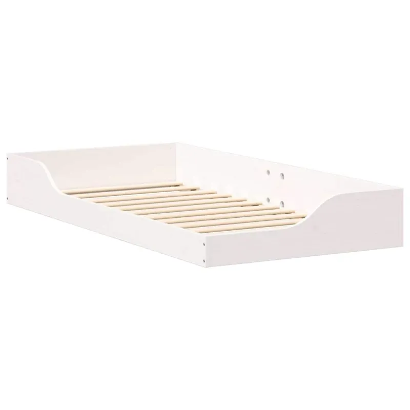 Lovos rėmas Balta 75 x 190 cm Kietos pušies mediena