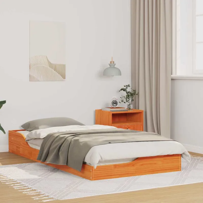 Lovos rėmas Vaško ruda 75 x 190 cm Kietos pušies mediena
