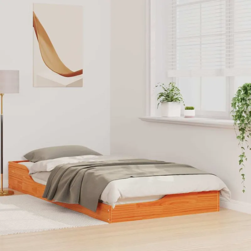 Lovos rėmas Vaško ruda 75 x 190 cm Kietos pušies mediena