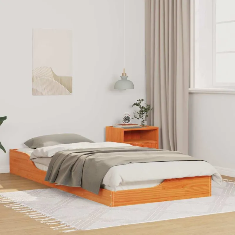 Lovos rėmas Vaško ruda 80 x 210 cm Kietos pušies mediena