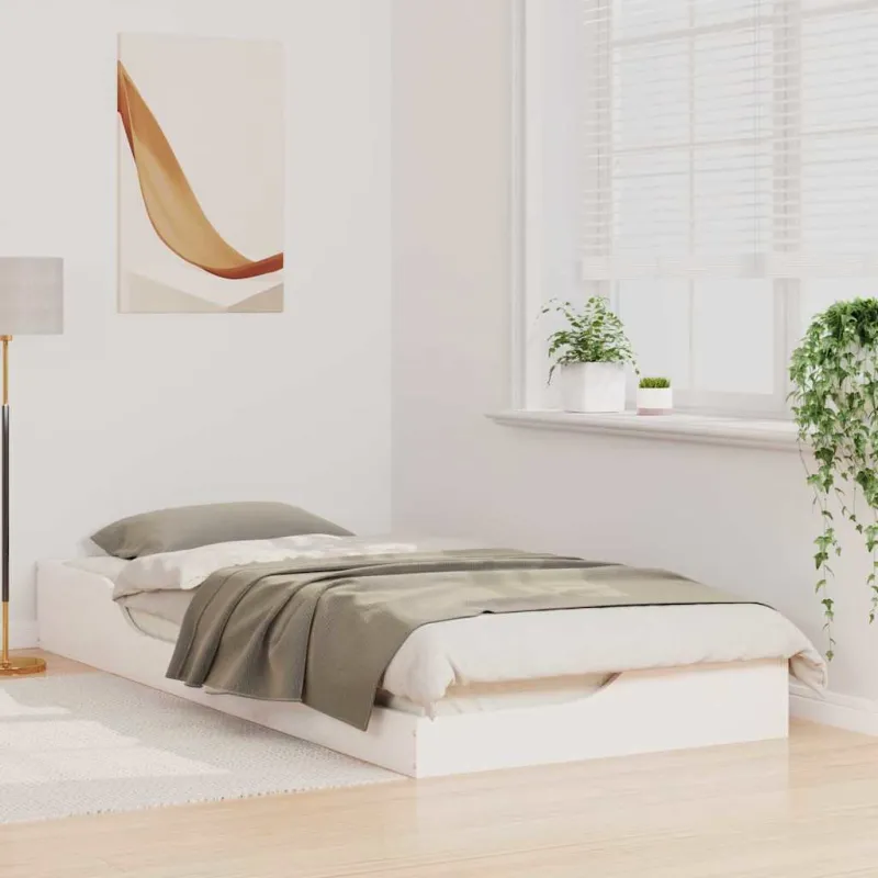 Lovos rėmas Balta 90 x 210 cm Kietos pušies mediena