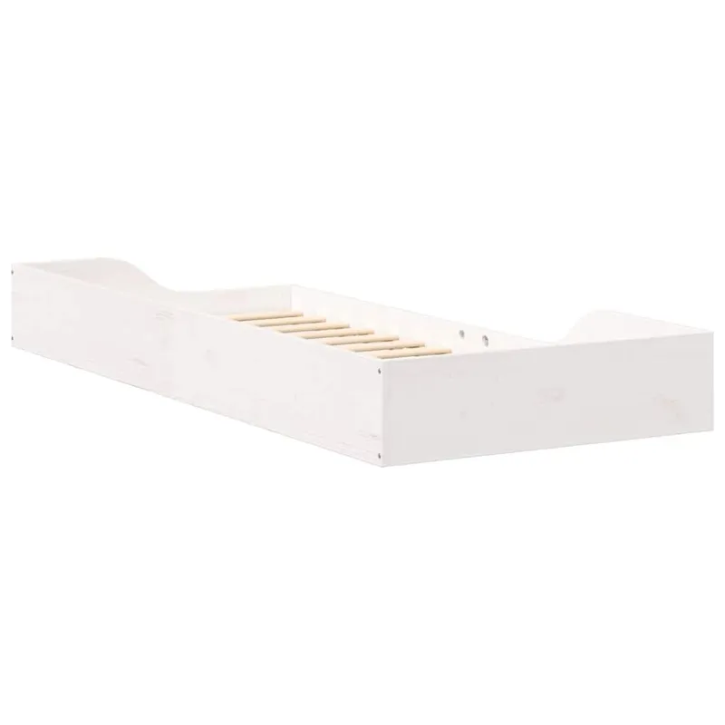 Lovos rėmas Balta 90 x 210 cm Kietos pušies mediena