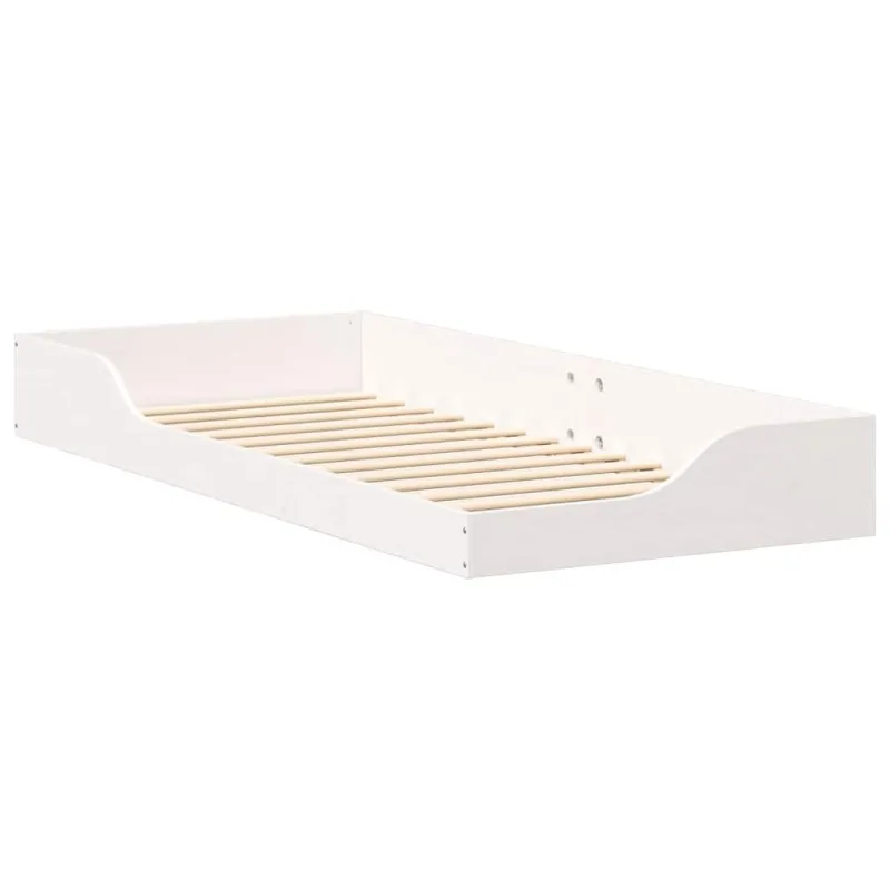 Lovos rėmas Balta 100 x 210 cm Kietos pušies mediena