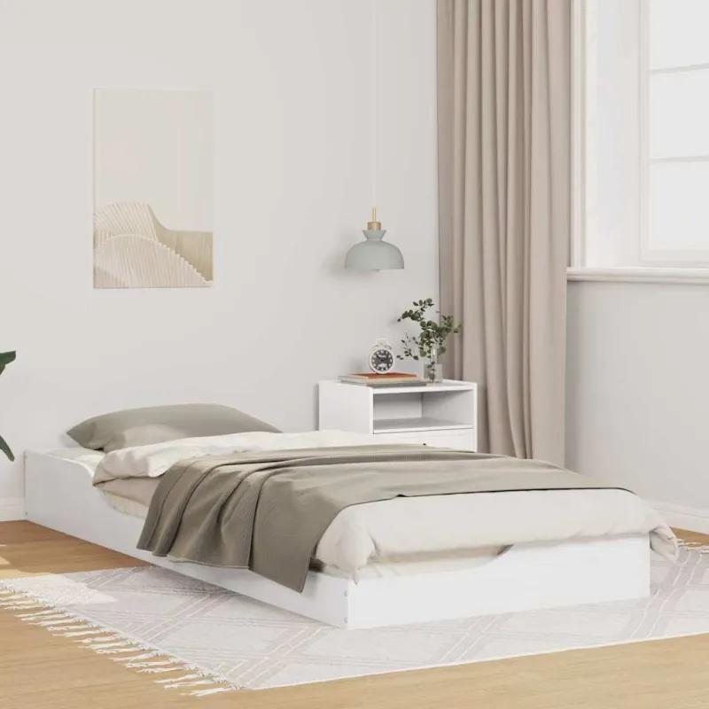 Lovos rėmas Balta 80 x 220 cm Kietos pušies mediena