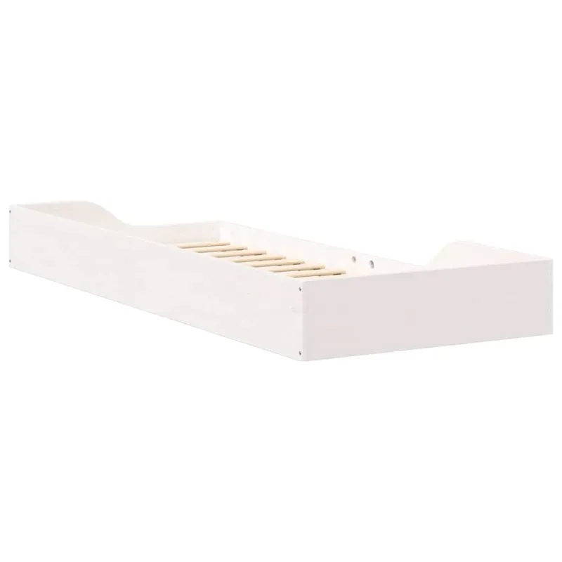 Lovos rėmas Balta 90 x 220 cm Kietos pušies mediena
