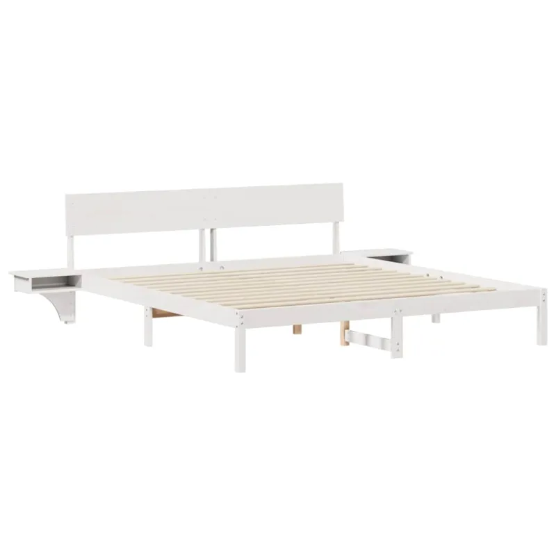 Lovos rėmas Balta 180 x 200 cm Kietos pušies mediena