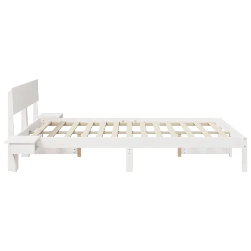 Lovos rėmas Balta 150 x 200 cm Kietos pušies mediena