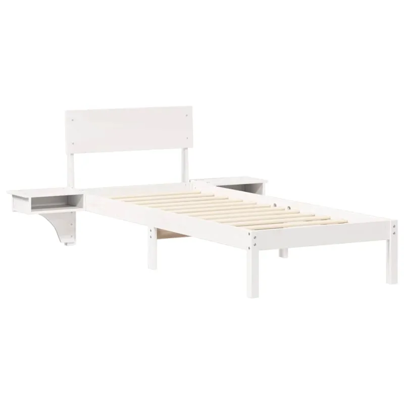 Lovos rėmas Balta 75 x 190 cm Kietos pušies mediena