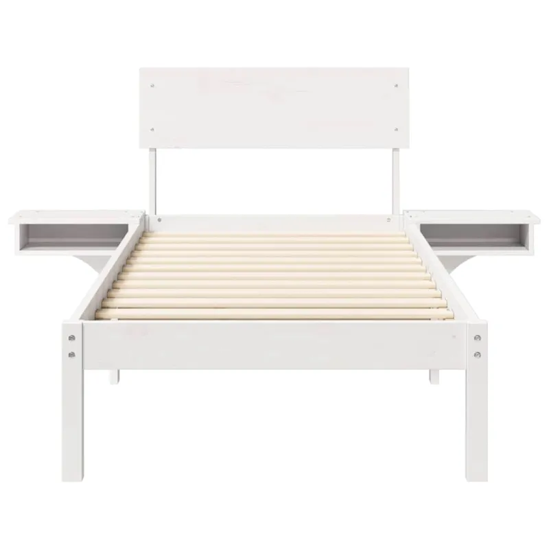 Lovos rėmas Balta 75 x 190 cm Kietos pušies mediena