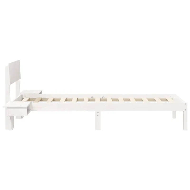 Lovos rėmas Balta 75 x 190 cm Kietos pušies mediena
