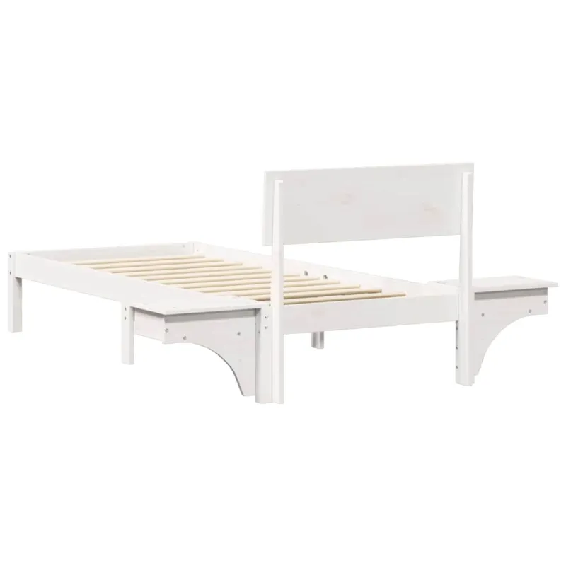 Lovos rėmas Balta 75 x 190 cm Kietos pušies mediena