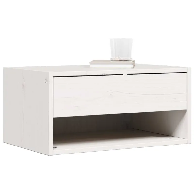 Naktinis staliukas 2 pcs Balta 50 x 32,5 x 24 cm Pušies masyvas