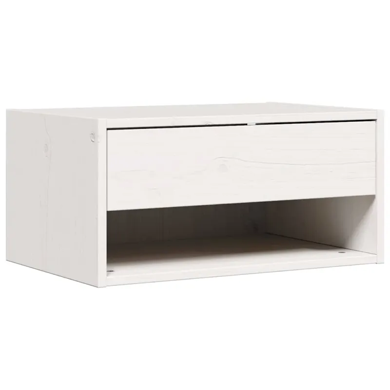Naktinis staliukas 2 pcs Balta 50 x 32,5 x 24 cm Pušies masyvas