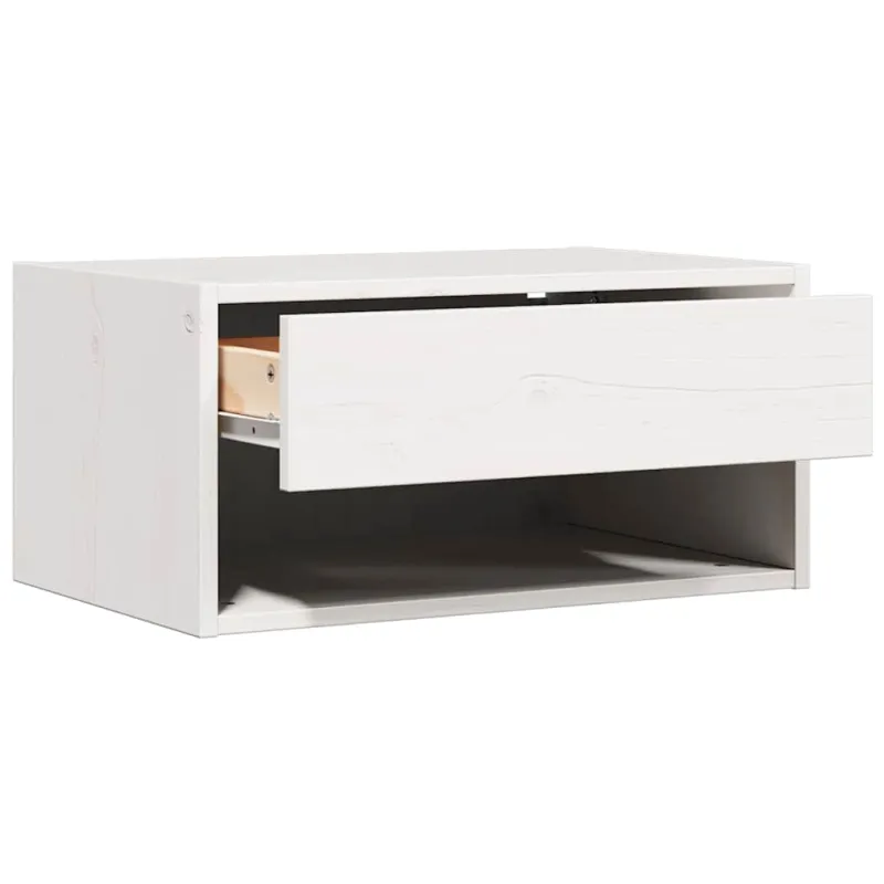 Naktinis staliukas 2 pcs Balta 50 x 32,5 x 24 cm Pušies masyvas