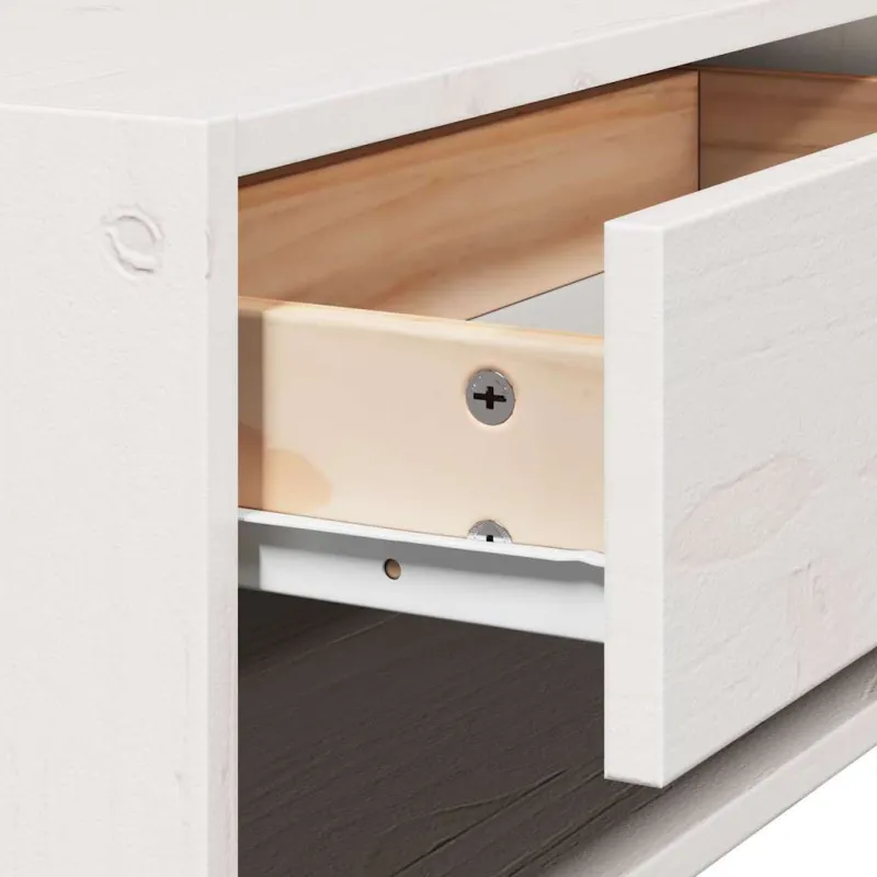 Naktinis staliukas 2 pcs Balta 50 x 32,5 x 24 cm Pušies masyvas