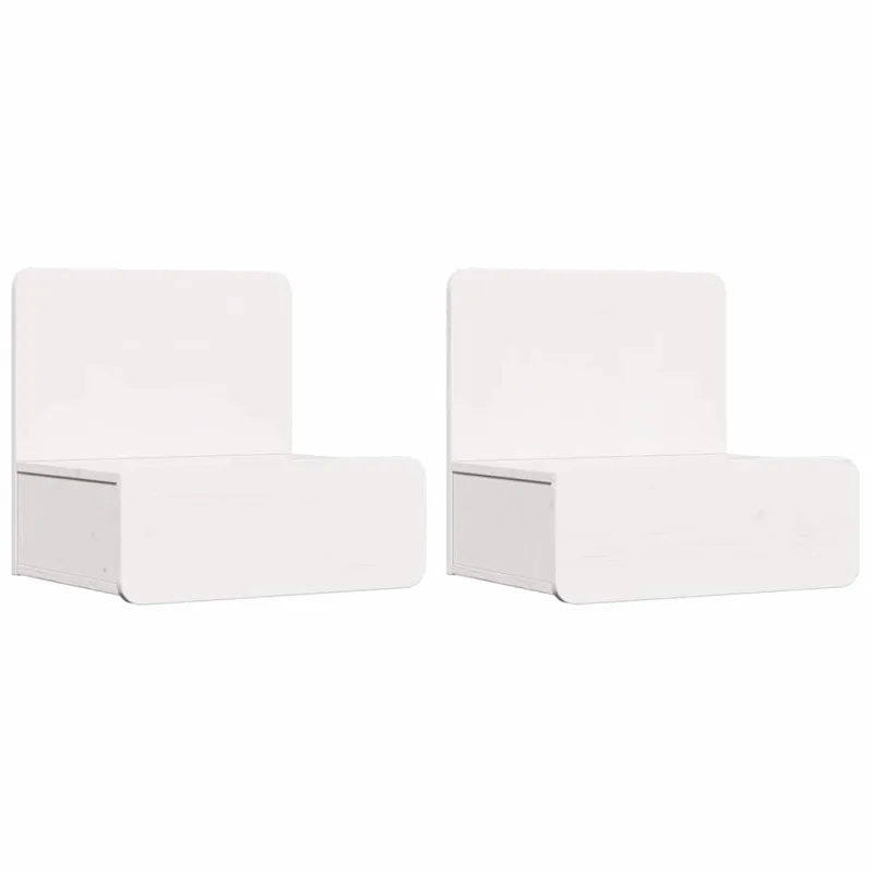 Naktinis staliukas 2 pcs Balta 44 x 32,5 x 40 cm Pušies masyvas