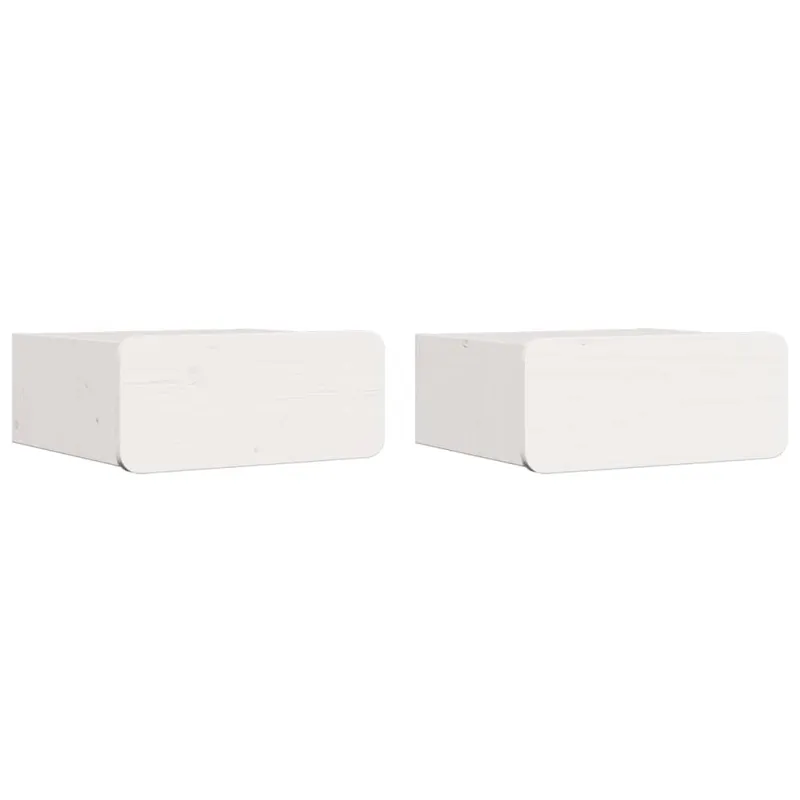 Naktinis staliukas 2 pcs Balta 39 x 34 x 16,5 cm Pušies masyvas