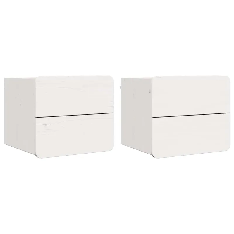 Naktinis staliukas su stalčių 2 pcs Balta 39 x 34 x 33 cm
